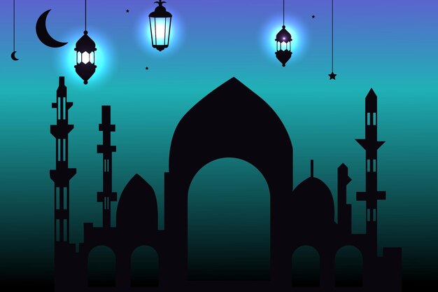 3d banner vector Ramadan Kareem mosque lantern element ornament Ramadan background