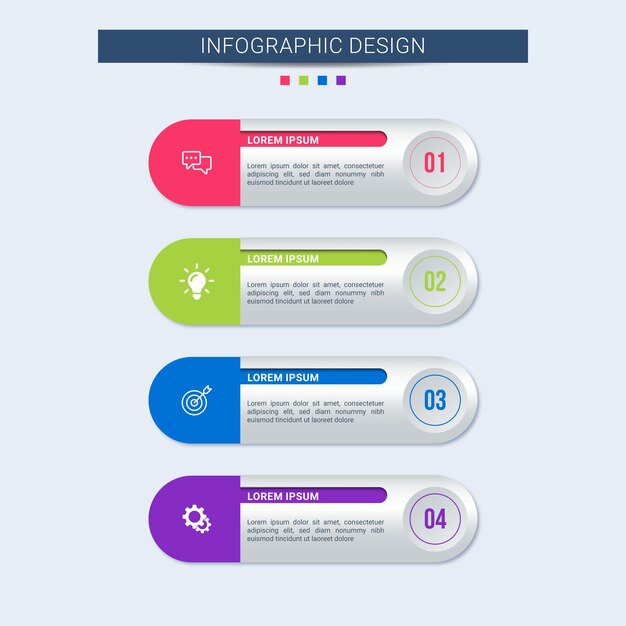 Vector 3d bar list infographic