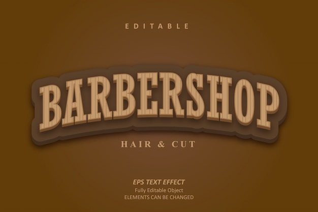 Vector 3d barbershop text effect editable