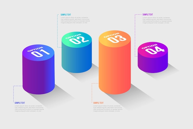 Vector 3d bars infographic concept