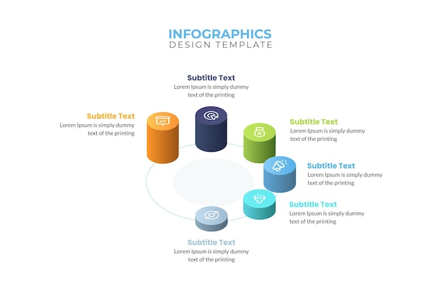 3d bars infographic template Vector illustration