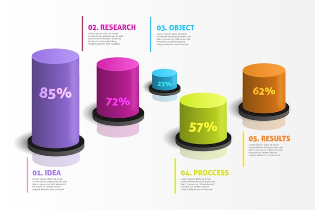 3d bars infographic