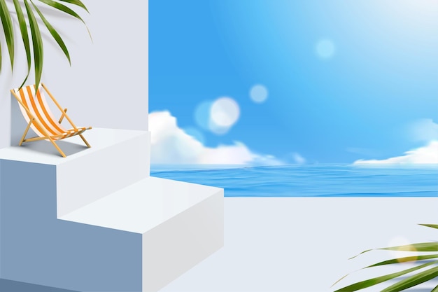 3d beach scene for product display