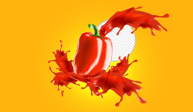 3D Bell Pepper Vector Illustration