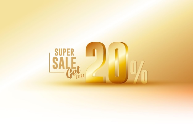 20 %의 3d 베스트 세일 배너 할인