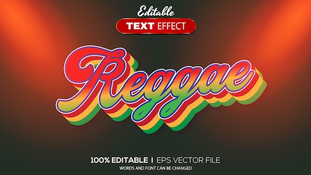 3D bewerkbaar reggae-thema met teksteffect