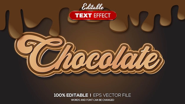 3D bewerkbaar teksteffect chocoladethema