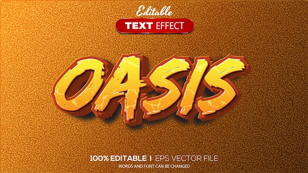 3D bewerkbaar teksteffect oase-thema