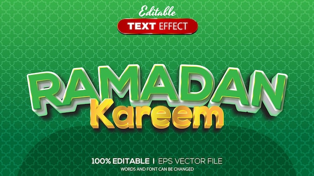 3D bewerkbaar teksteffect ramadan thema