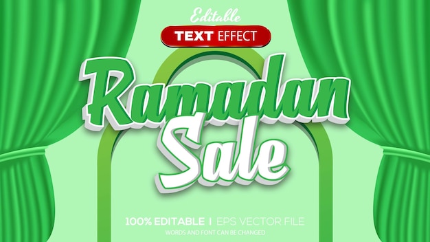 3D bewerkbaar teksteffect ramadan verkoopthema