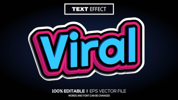 3d-bewerkbaar teksteffect viraal thema premium vector
