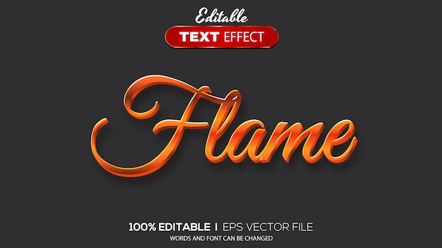 3D bewerkbaar teksteffect vlamthema