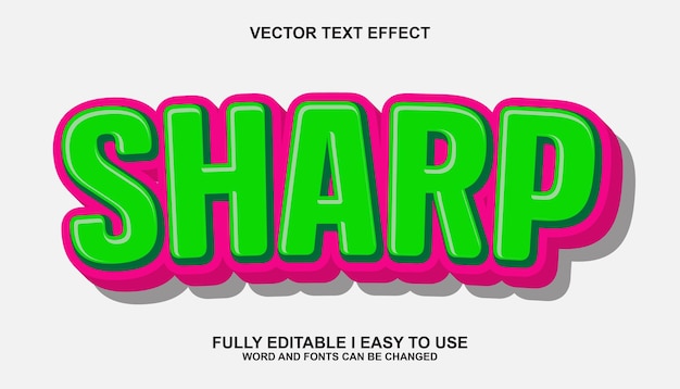 3d bewerkbare scherpe tekst effect sjabloon