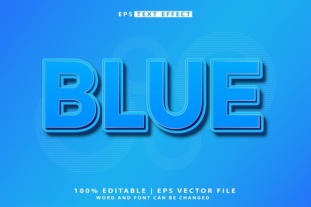 3D-bewerkbare tekst-effect in blauw
