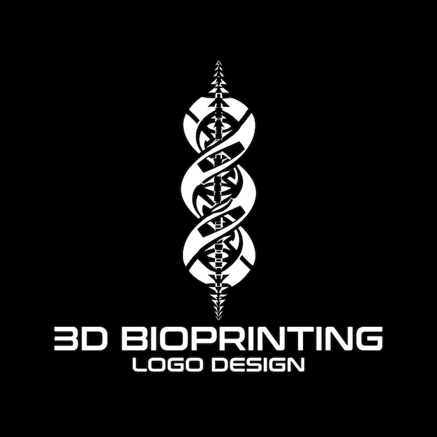 Vector 3d bioprinting vector logo design