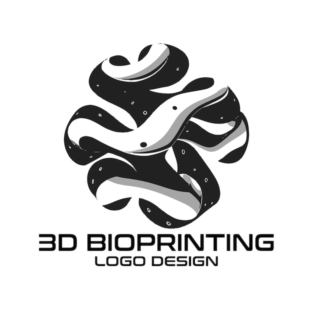 Vector 3d bioprinting vector logo design