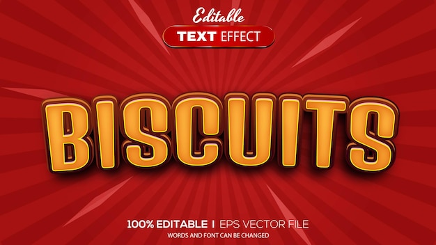 3D biscuits text effect Editable text effect