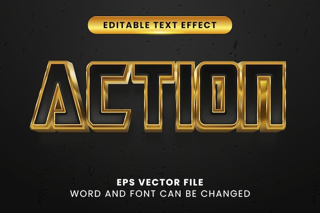 3d black action editable vector text effect