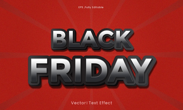 3d black friday teksteffect eps vector