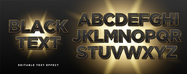 3d black gold text style effect