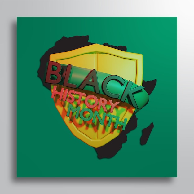 Vector 3d black history month square sociale media instagram banner post sjabloon vectorillustratie