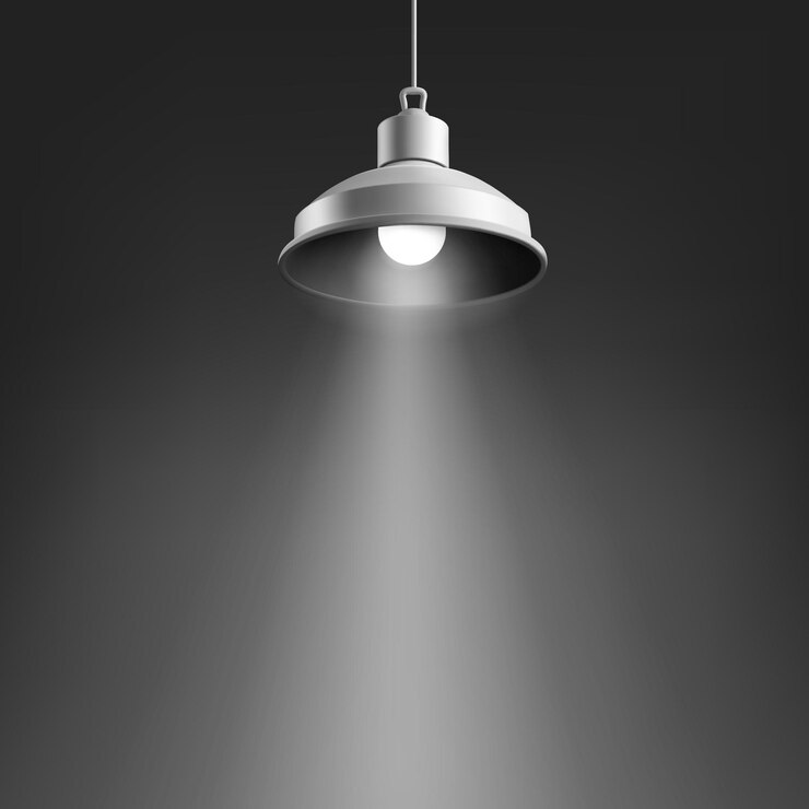 Vector 3d black realistic chandelier shining on a dark background for advertising concepts interior