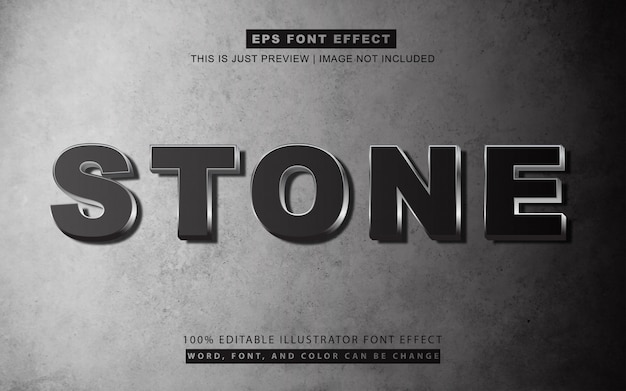 3d Black stone text effect style