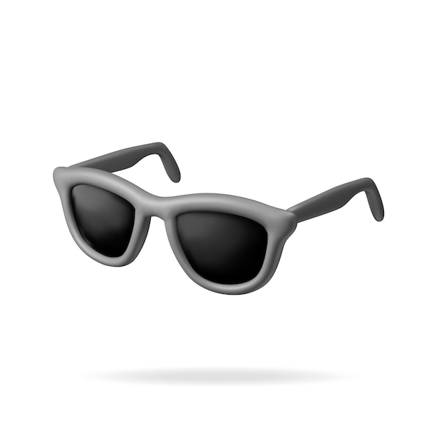 Vector 3d black sunglasses icon