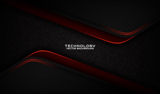 3D black technology abstract background overlap layer with orange light stripe effect decoration