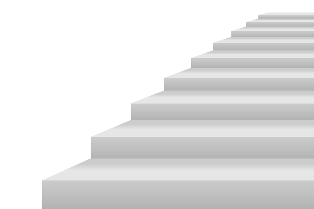 3d 빈 흰색 계단