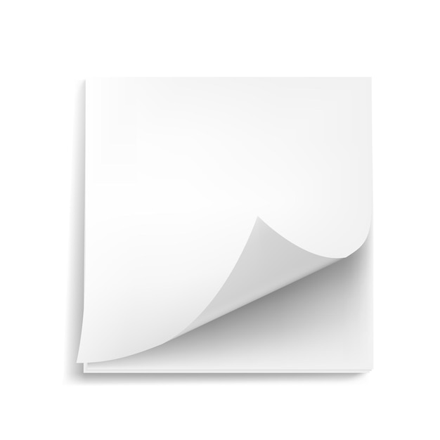 Vector 3d blank white sticker with shadow on white