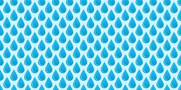 3D blauwe regendruppel naadloos patroon achtergrond water vector