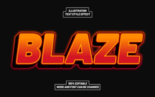 Эффект стиля жирного текста 3D Blaze