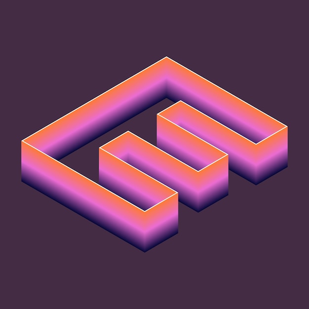 3d blender of alphabet vector