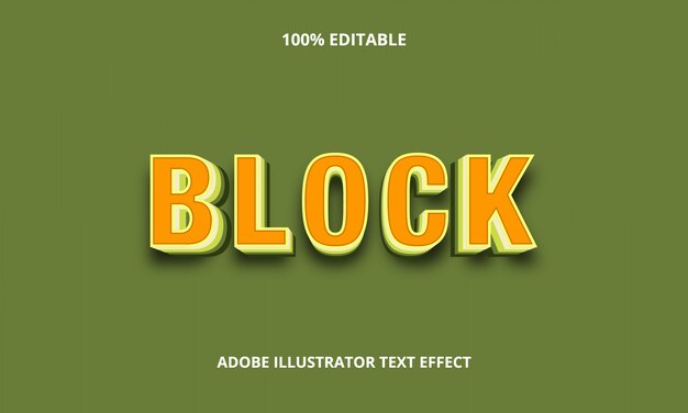 3d 블록 텍스트 효과 프리미엄