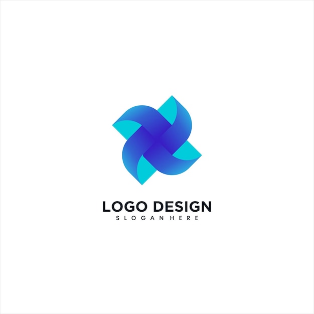 3D bloem logo ontwerp vector
