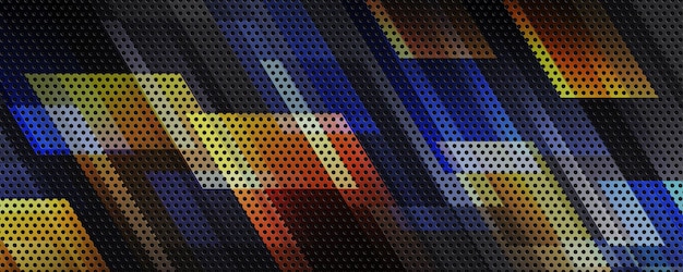 3D blue black lines abstract background overlap layer on dark space with perforated dots effect