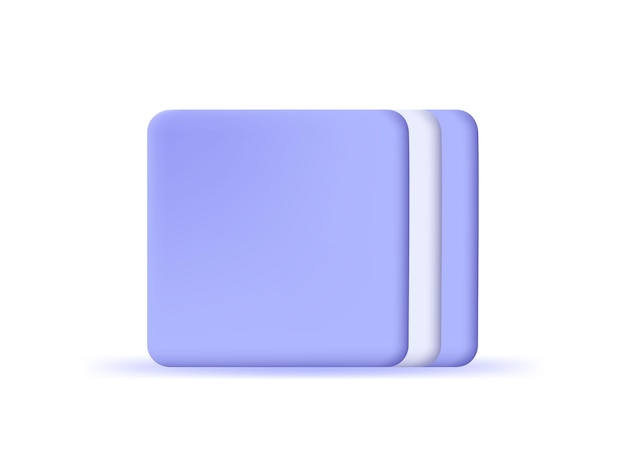 3d blue blank paper icon vector illustrations