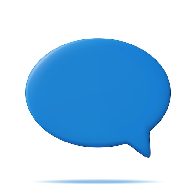 3D Blue Blank Speech Bubble Isolated