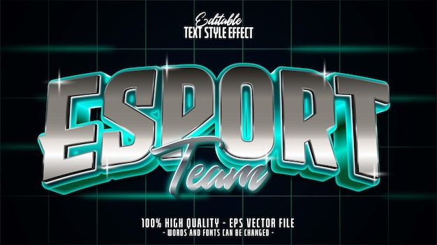 3d blue esport editable text effect template