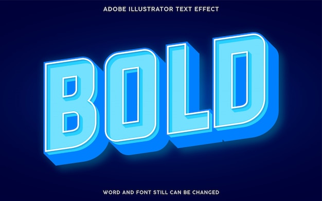 Vector 3d blue light text effect