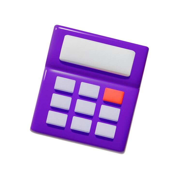 वेक्टर 3d blue minimalist calculator vector isolated icon