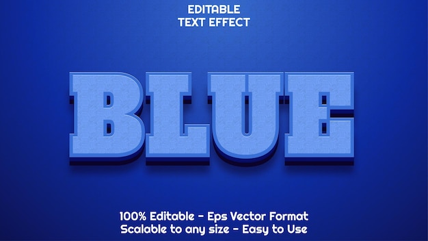 Vector 3d blue ocean editable text effect style