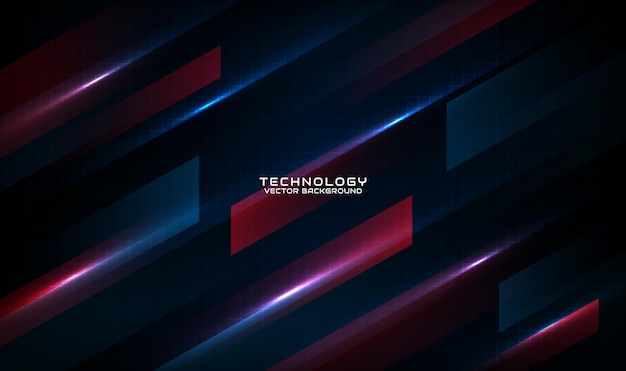 3D blue red techno abstract background overlap layer on dark space with speed motion style concept