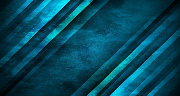 3d синий грубый технологический абстрактный фон на темном гранжевом пространстве с эффектом диагональных линий