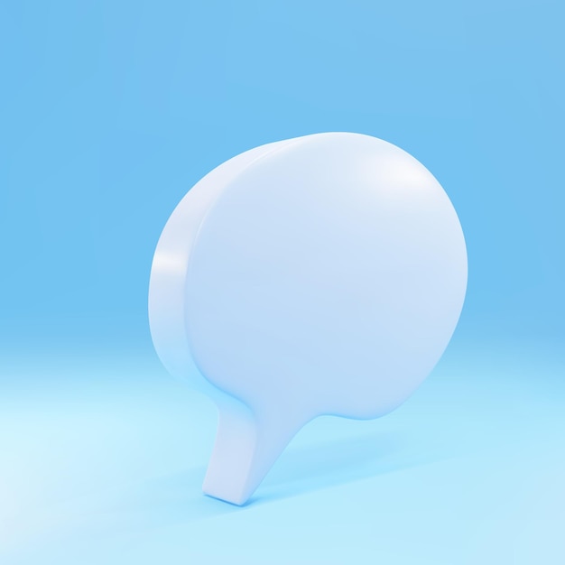 3d Blue Speech bubble isolated on blue background