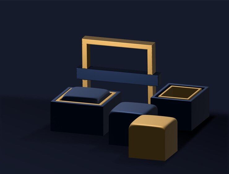 Vector 3d blue stage