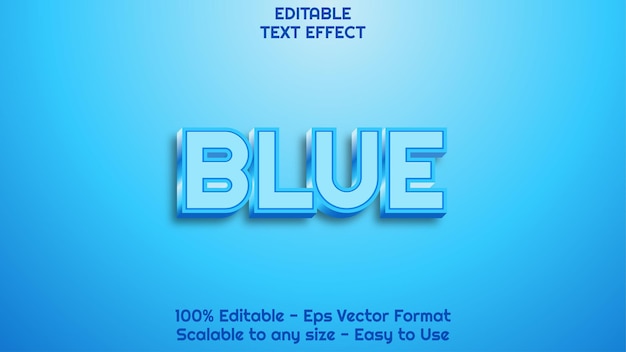 Vector 3d blue text effect shiny ice text effect style