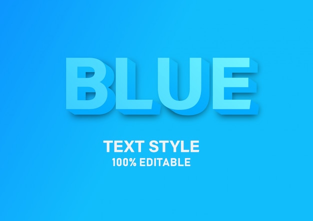 3d blue text style modern and simple alphabet floating font effect isometric.