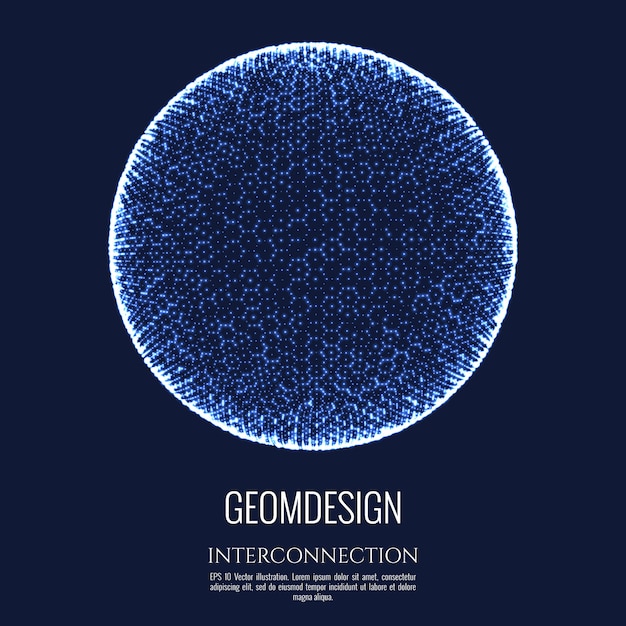 3D-bol bestaat uit gaas en stip. Verbinding conceptontwerp. Globe interconnectie en communicatie